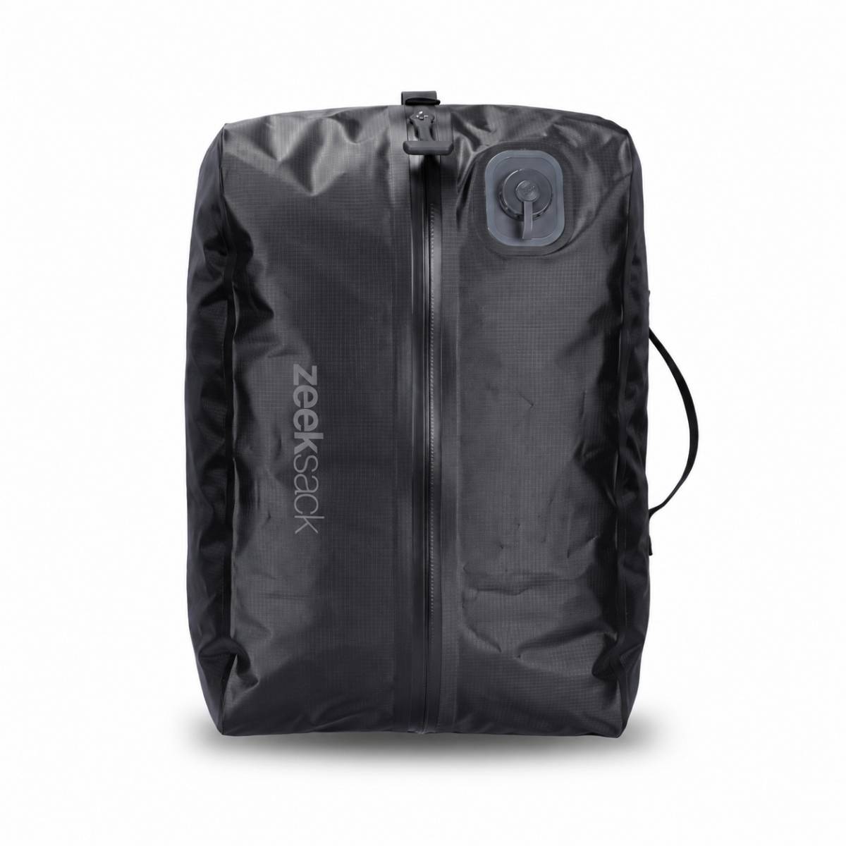 Zeeksack Vacuum Bag 25L (sort) – ventil, lynlås og bærehåndtag.