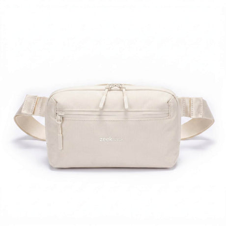 Zeeksack Crossbody Organizer (sand white) – skulderrem og forlomme med lynlås.